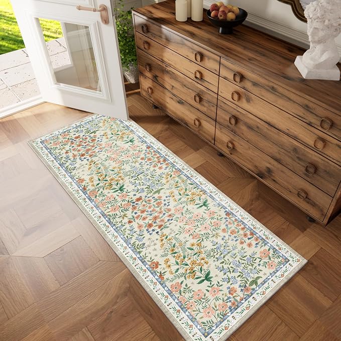 Washable Kitchen Rug Runners for Hallways: 2'6"x8' Bedroom Rug Non Slip Low - Image 7