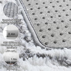 ONASAR Area Rugs for Living Room, 7x10 Fluffy White and Grey Rug for Bedroom - Image 5