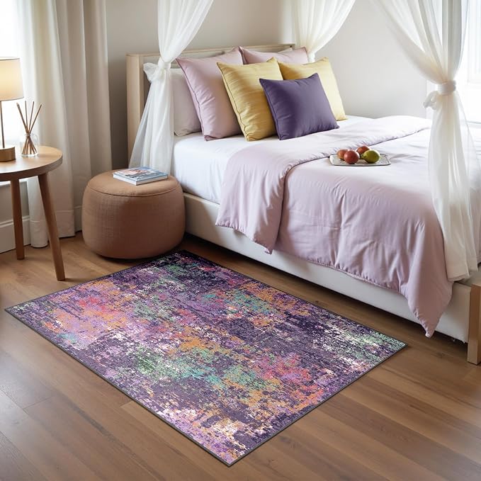 RELEANY Washable Area Rugs 3'x5' Non-Slip Modern Abstract Soft - Image 3