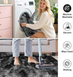 2x5 Feet Tie-Dye Black Grey Runner Rug - Image 7