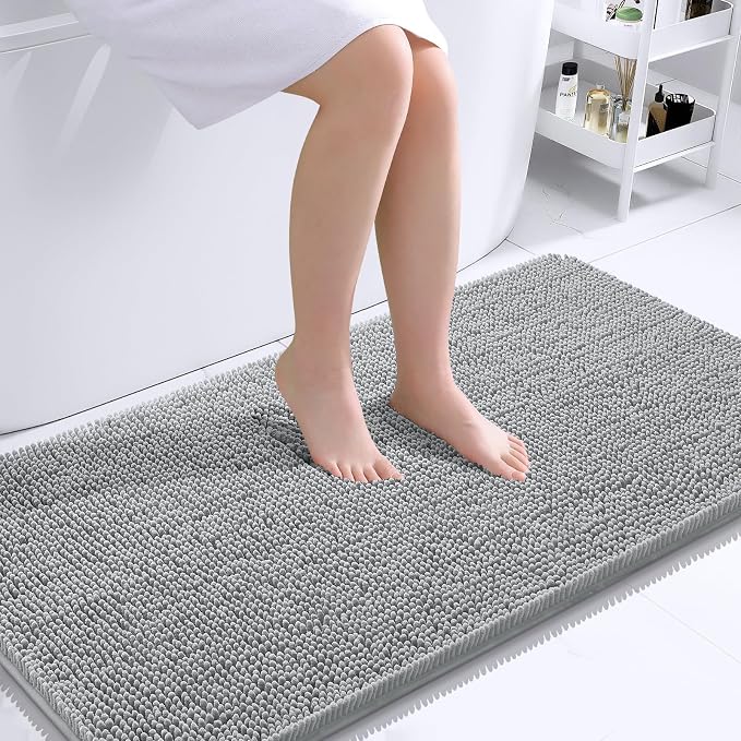 OLANLY Bathroom Runner Rugs 44x24, Soft Absorbent Chenille Bath Rugs, Rubber by OLANLY