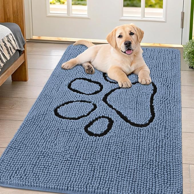 Smiry Dog Door Mat for Muddy Paws, Absorbent Dirt Trapper Non Slip Quick Dry by Smiry