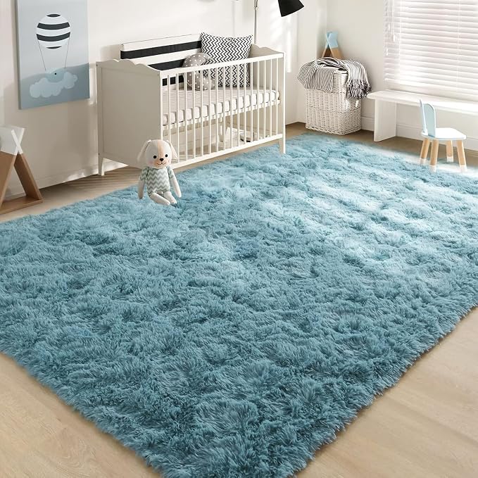 YJ.GWL Area Rugs for Living Room Bedroom, 8x10 Machine Washable Large Teal - Image 7