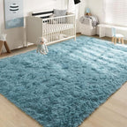 YJ.GWL Area Rugs for Living Room Bedroom, 8x10 Machine Washable Large Teal - Image 7