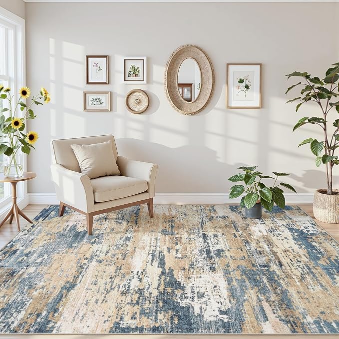 Area Rugs 5x7 Living Room: Large Soft Washable Rug Modern Abstract Anti-Skid - Image 8