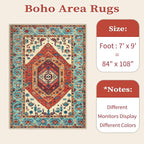 SERISSA 7x9 Area Rugs for Living Room, Large Washable Non-Slip Boho Rug - Image 6