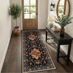 RELEANY Area Rugs Runner 2'x6' Washable Non-Slip, Floral Vintage Distress - Image 2