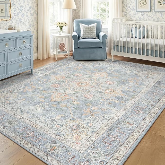 CAPALOCA Machine Washable Rugs Nursery Rug Cute Girl Non Slip Low Pile Water by CAPALOCA