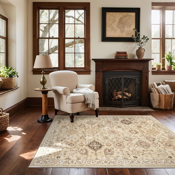 Machine Washable Small Rugs for Entryway: Door Mat Indoor Entrance 4x6 Area Rug by palohom