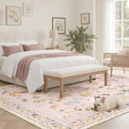 Soalmost Dog 6x9 Area Rugs for Living Room, Machine Washable Animal Floral - Image 3