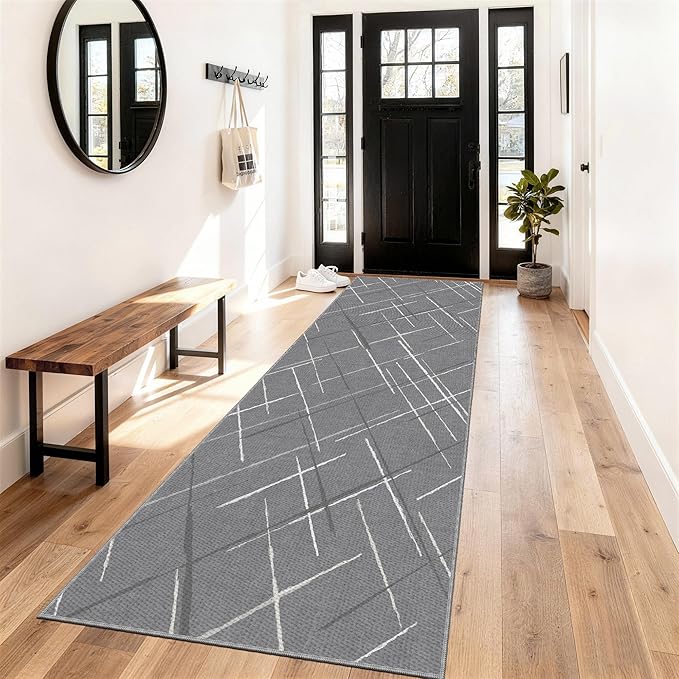 Kitchen Rugs Ultra Non-Slip 2.6x8 Washable Runner Rug Modern Tear and Stain by TTelephant