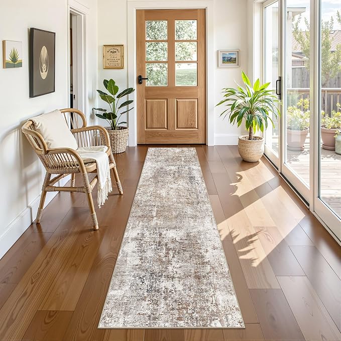 UERMEI 2x8 Washable Runner Rug for Hallway, Non Slip Low Pile Kitchen Carpet - Image 8