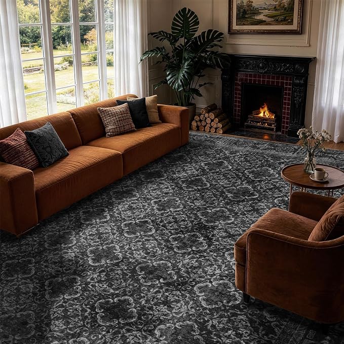 LIANLAM 8x10 Washable Area Rug, Vintage Boho Traditional Pattern, Non-Slip by LIANLAM