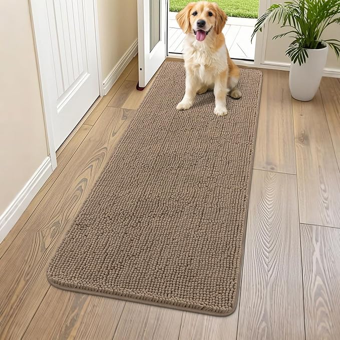 Smiry Dog Door Mat for Muddy Paws 59x24, Absorbent Dirt Trapper, Non-Slip by Smiry