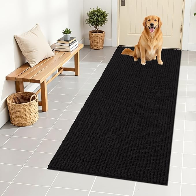 OLANLY Dog Door Mat for Muddy Paws 59x24, Ultra Absorbent Chenille Mud Doormat by OLANLY