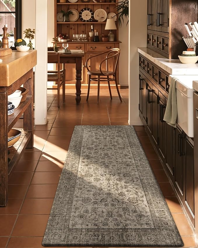 DEXI Kitchen Floor Mats Cushioned Anti Fatigue Runner Rug, 23x86 Mottled Brown - Image 3