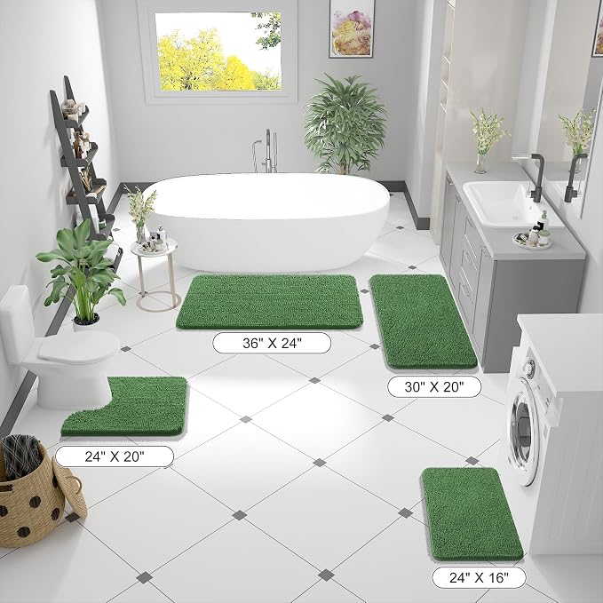 OLANLY Small Bathroom Rugs 24x16, Extra Soft Absorbent Chenille Bath Rugs - Image 8
