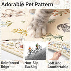 Soalmost Cat 6x9 Area Rugs for Living Room, Machine Washable Animal Floral - Image 6