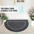 OLANLY Half Circle Door Mat Indoor Outdoor Entrance Welcome, Waterproof - Image 2