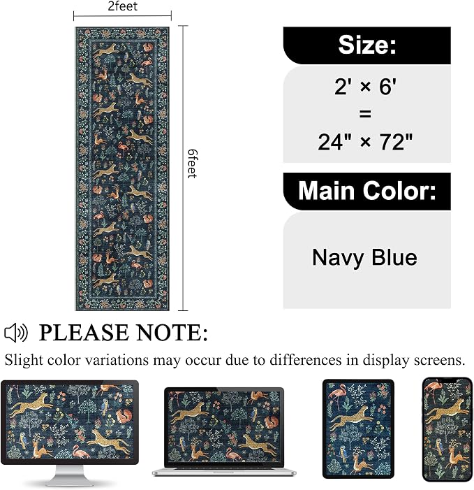 DUKINO 2x6 Rug for Hallway, Washable Kitchen Runner Rug - Image 2