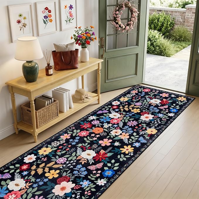 Runner Rug for Entryway: 2.6x14 Kitchen Rugs Non Slip Washable Ultra-Thin Soft - Image 2