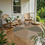 Lahome Enfys Modern Rainbow Round Rug, 6ft Easy Jute Circle Patio Rug Washable - Image 5