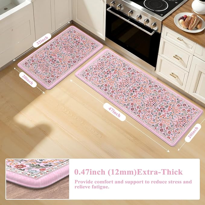 Collive Kitchen Mats Cushioned Anti Fatigue, Waterproof Kitchen Floor Mat Non - Image 2