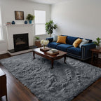 Fluffy Rug Shag Area Rug, Small Bedside Rug, Soft Fluffy Shag Entryway Throw - Image 2