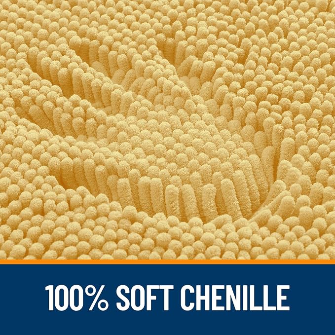 OLANLY Toilet Rugs U-Shaped 24x24, Extra Soft Absorbent Chenille Contour - Image 3