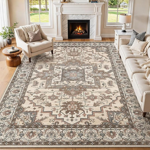 10x12 Area Rugs Living Room: Washable Vintage Rug Large Non-Slip Stain by JessibouAreaRug