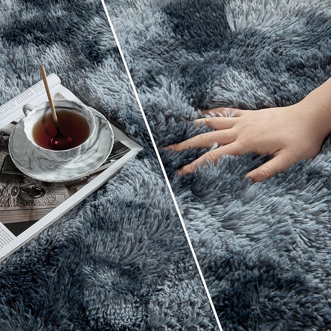 Deerhoo Large Shag Area Rugs 6 x 9, Tie-Dyed Plush Fuzzy Rugs - Image 3
