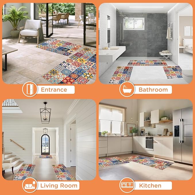 Sofort Kitchen Rugs Sets of 3, Boho Kitchen Mats - Image 4