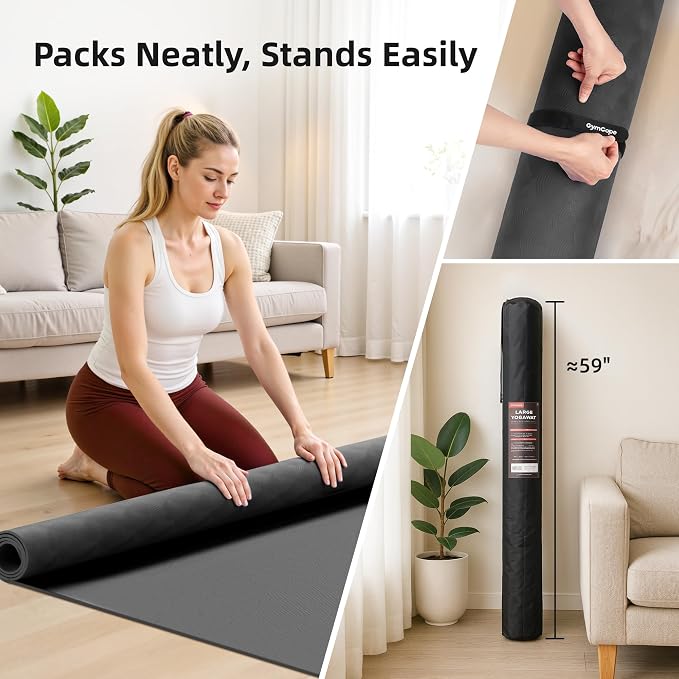 Extra Large Yoga Mat – 72"x48" or 78"x57", 1/4"–1/2" Thick Mat - Image 9