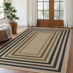 Lahome Enfys Modern Geometric Easy Jute Rug, Washable 5x7 Indoor Outdoor Rugs by Lahome