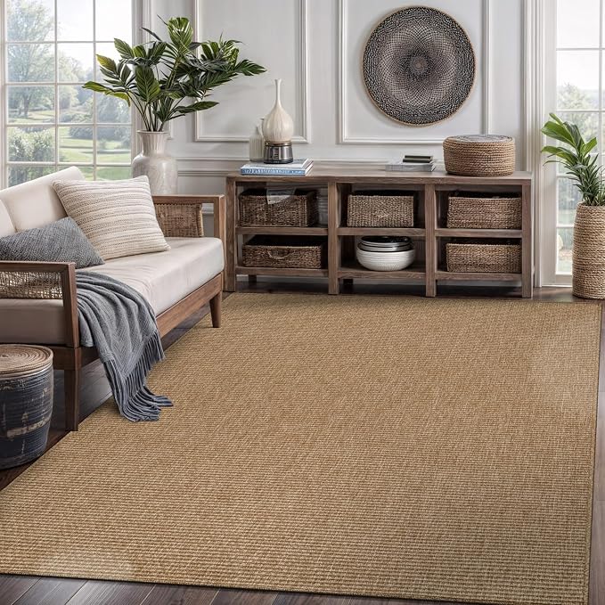 CAMILSON Easy Jute Rug 5x7, Indoor Outdoor Natural Color Farmhouse Area Rugs - Image 5