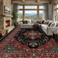 RELEANY Area Rugs Large 9'x12' Washable Non-Slip, Floral Vintage Distress by RELEANY