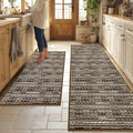 Kitchen Rugs Sets of 2-Non Slip Kitchen Mats by BSICPRO