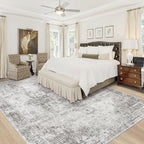 Area Rug 8x10 Washable Rug, Vintage Boho Medallion Rugs Non-Slip Soft Low Pile - Image 2
