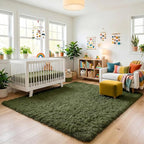 Amdrebio Olive Green Fluffy Area Rugs - Image 6
