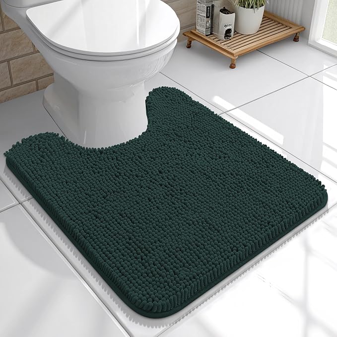 OLANLY Toilet Rugs U-Shaped 20x20, Extra Soft Absorbent Chenille Contour by OLANLY