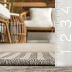 Nuloom Asha Light Grey/Ivory, Striped Border, Soft and Cozy, High Traffic - Image 2