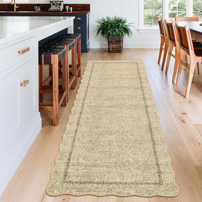 GarveeHome Scalloped Washable Runner Rug 2x6 Runner Modern Kitchen Runner Rug - Image 2