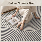 AMOAMI Outdoor Rug Patio Rug 9x12 ft Quick Dry Flatweave Textured Machine - Image 6