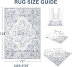 6x9 Area Rugs for Living Room: Washable Rug Vintage Large Rugs Soft Non Slip - Image 2