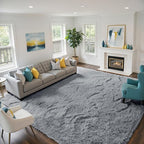 yongyangjuxin Fluffy Rug Shag Area Rug, Light Grey 10x14 Area Rugs by Yongyangjuxi