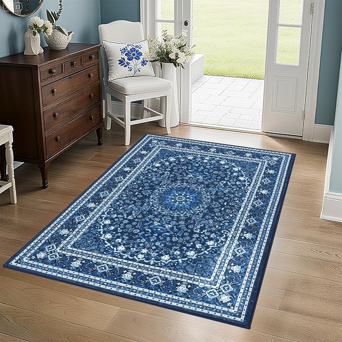Lessymo 3 x 5 Area Rugs for Living Room- Machine Washable Area Rugs Boho Faux by Lessymo