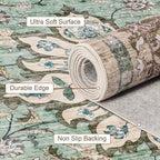 8x10 Area Rugs for Living Room: Washable Rug Soft Vintage Distressed Floral - Image 7
