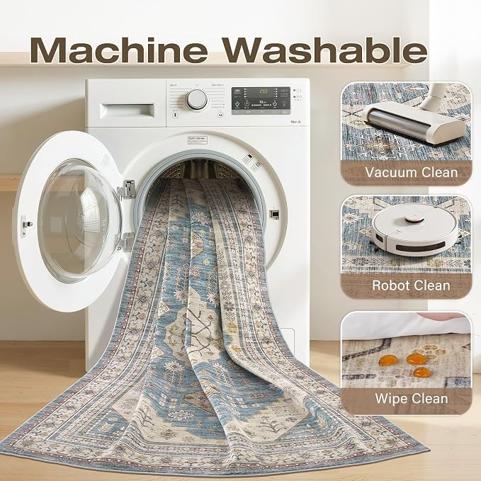 10x14 Washable Area Rug, Large Rugs - Image 3