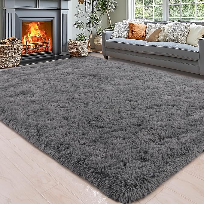 Area Rugs for Living Room 6x9, Ultra Soft Fluffy Rug for Bedroom, Modern Shaggy by Awaytail