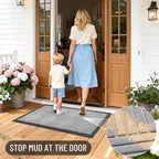 OLANLY Front Door Mat Outside Entrance 47x32, Heavy Duty Sturdy Natural Rubber - Image 6